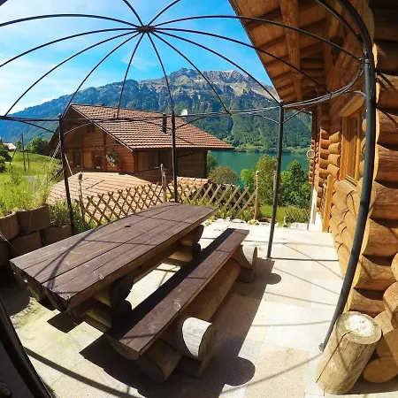 Log Near Interlaken With Panoramic View Iseltwald