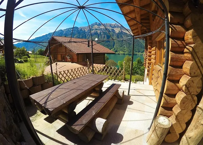 Log Near Interlaken With Panoramic View Iseltwald